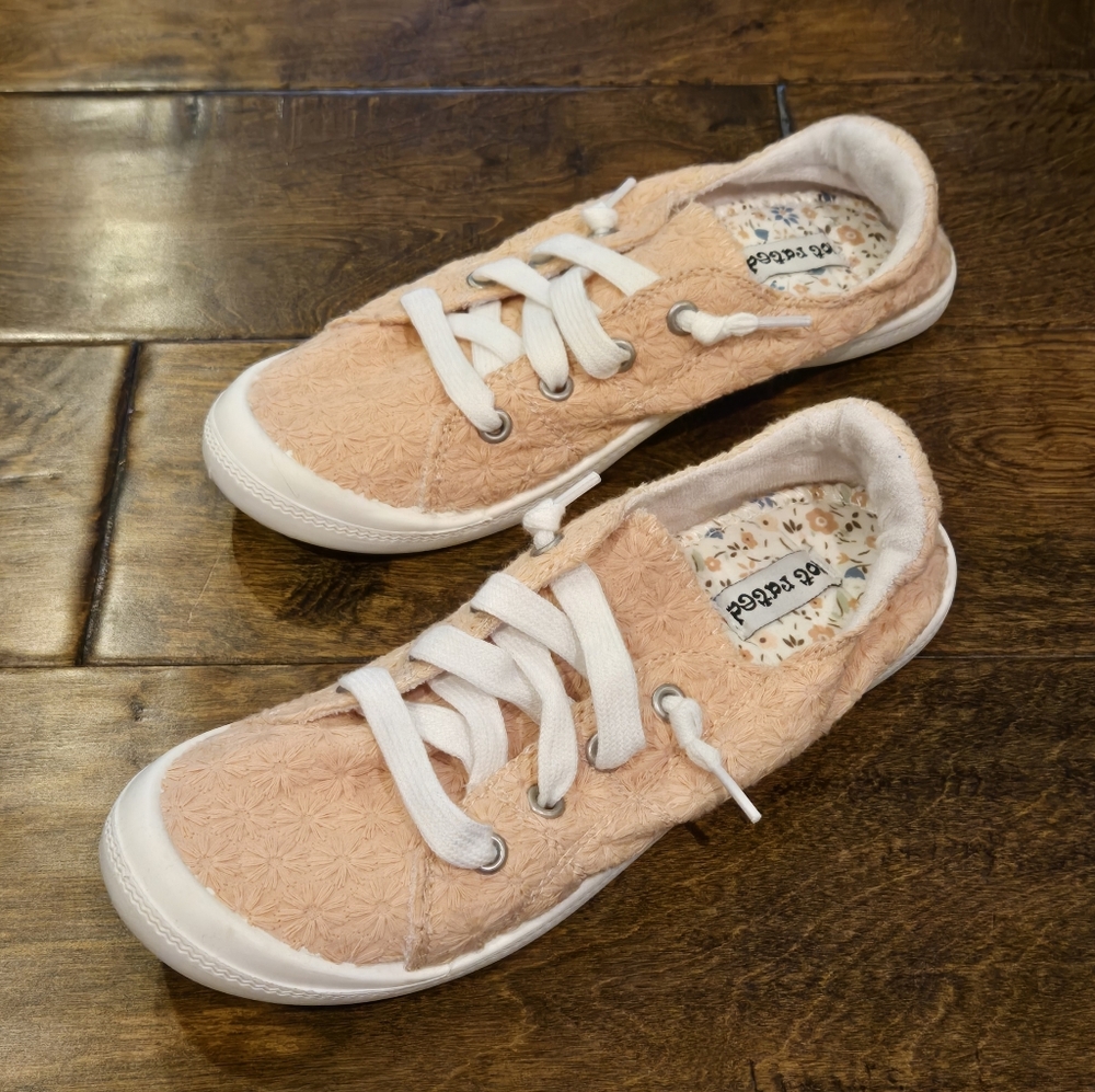 Not Rated Peach Lace-Textured Women's Sneakers
